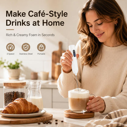 🔥Limited-time 50% off! Press Once For Thick Creamy Café Style Milk Foam In Seconds
