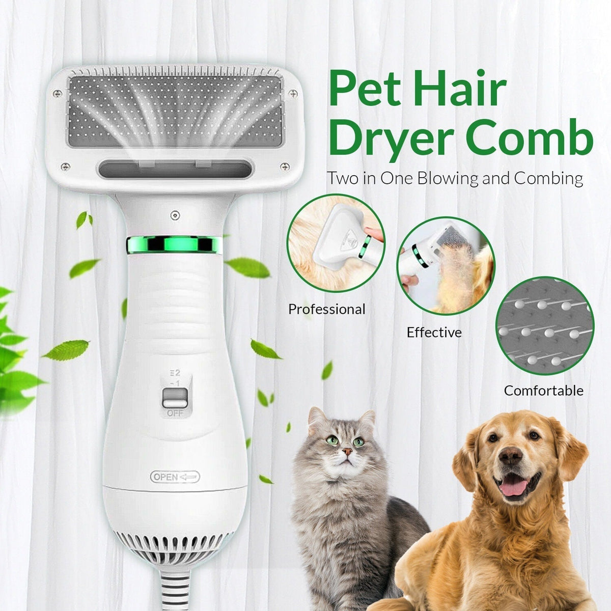 🔥🔥LIMITED-TIME 50% OFF! 🐾2-in-1 Pet Dryer Brush-Blow dryer + styling