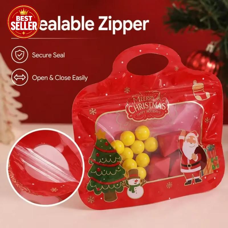 🎅LAST DAY SALE🎄Bestseller Self-Sealing Christmas Candy and Cookie Bags🍪Festive Self-Seal Treat Bags