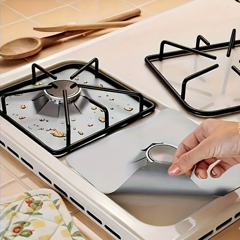 🔥Buy 2 Get 1 Free✨4-Piece Reusable Non-Stick Gas Stove Burner Covers – Heat-Resistant & Washable
