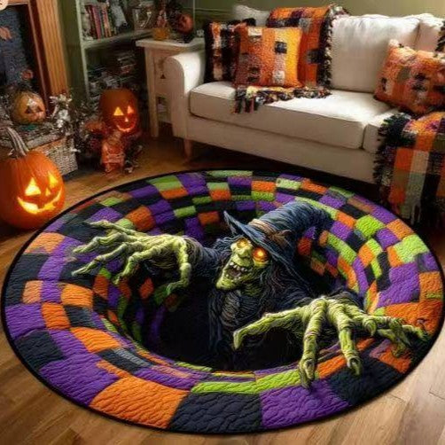 🎃First 50 Customers Enjoy 51% oFF🔥3D Skeleton Vortex Quilted Round Halloween Rug