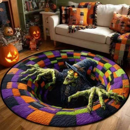 🎃First 50 Customers Enjoy 51% oFF🔥3D Skeleton Vortex Quilted Round Halloween Rug