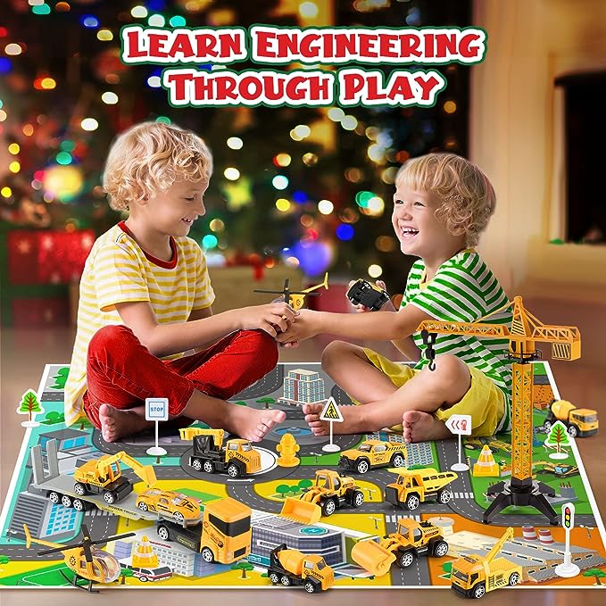 🎄Christmas Special Offer🎁 Die-Cast Construction Vehicle Advent Calendar for Christmas