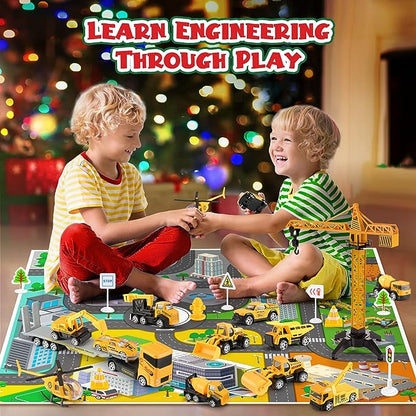 🎄Christmas Special Offer🎁 Die-Cast Construction Vehicle Advent Calendar for Christmas