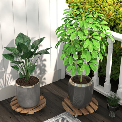 💥50%OFF🪴Heavy-Duty Iron-Wheeled Plant Caddy 2 Pack Patio Planters, Pots, And Garden Decor