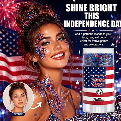 💥50%OFF🦅4th of July Glitter Stick✨Red, White & Blue Body & Hair Sparkle