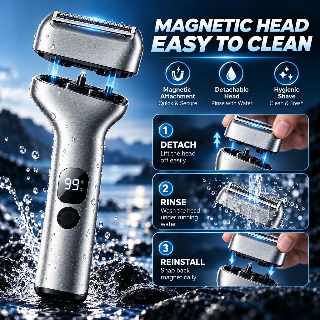 🪒 First 50 customers enjoy 50% off! 🔥 Rechargeable reciprocating electric shaver for men