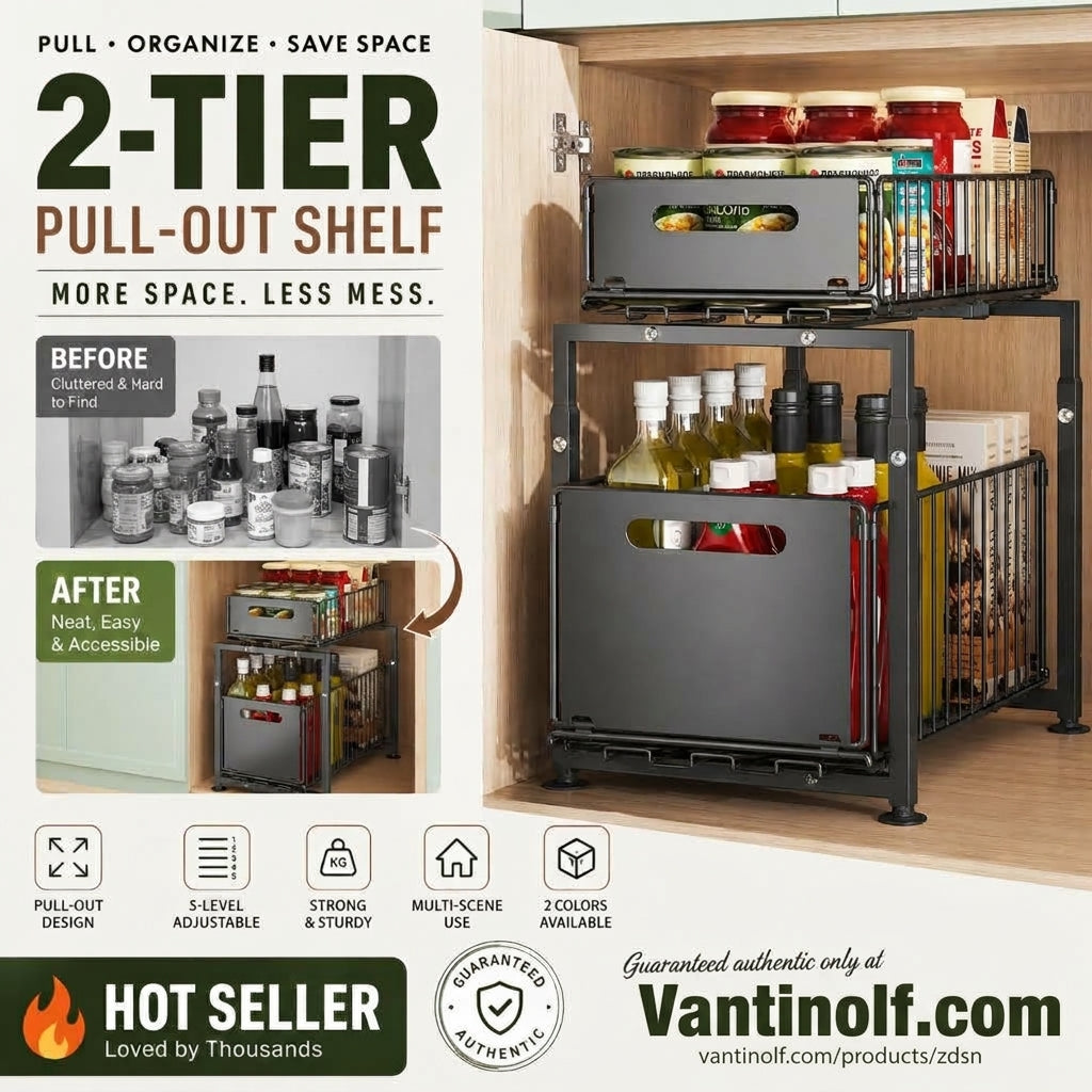 📦 Get 50% off—limited to the first 50 customers! Double-layer pull-out storage rack
