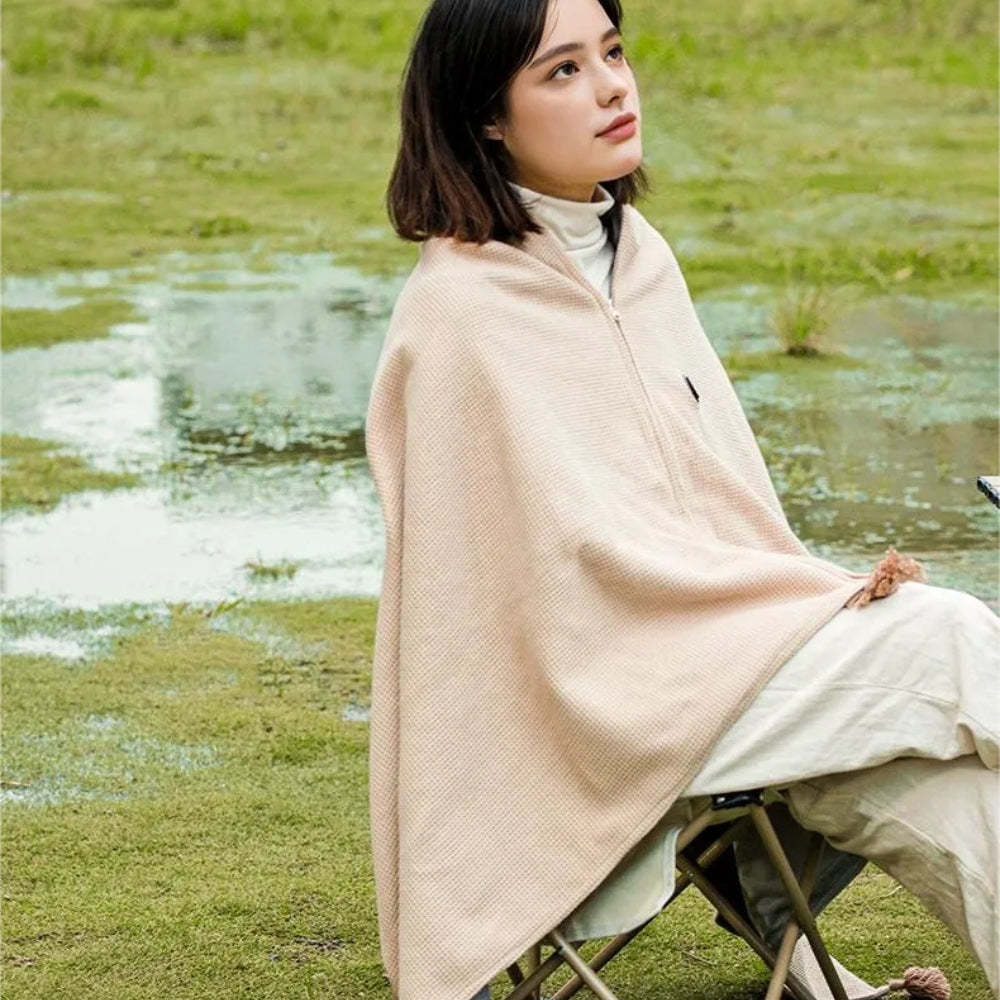 🔥Cozyhug🔥Portable Heated Shawl Soft Zipper Electric Heated Blanket Shawl