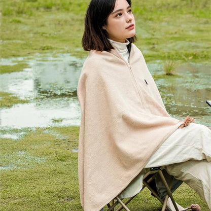 🔥Cozyhug🔥Portable Heated Shawl Soft Zipper Electric Heated Blanket Shawl