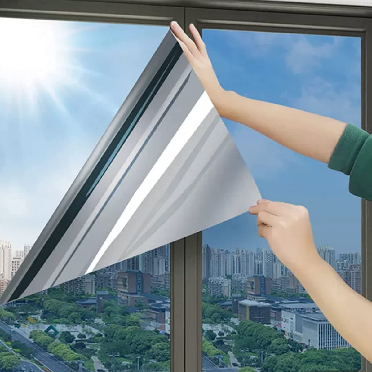 🔥Buy 1 Get 1 Free for the First 50 Customers🎁🔥Anti-Peeping One-Way Window Film, Sun Block Privacy Sticker🏠