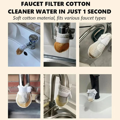 💧 Disposable Cotton Faucet Filter Bags with Fastening Straps