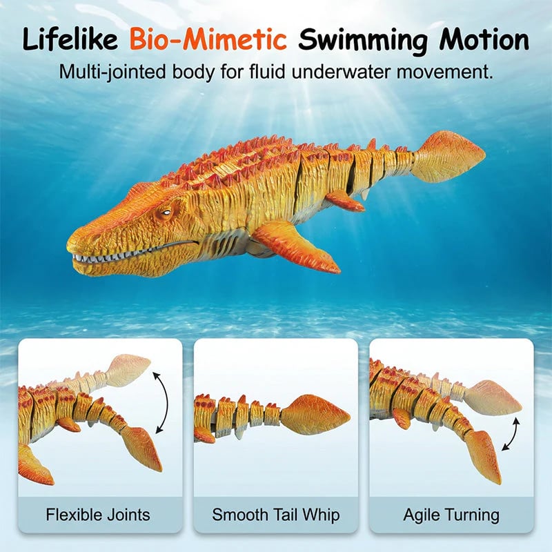 🎉Last day of promotion🧽2.4G RC Mosasaurus Swimming Toy with Spray