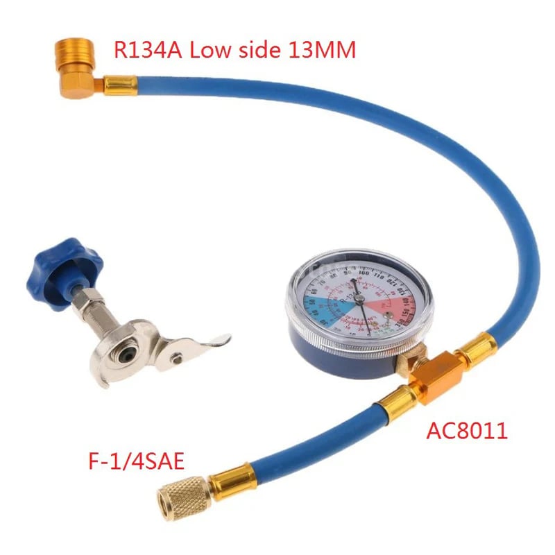 🎯 ! R134a AC Hose with Precision Gauge  📊🚛   Easy-to-Read Dial, Professional Grade