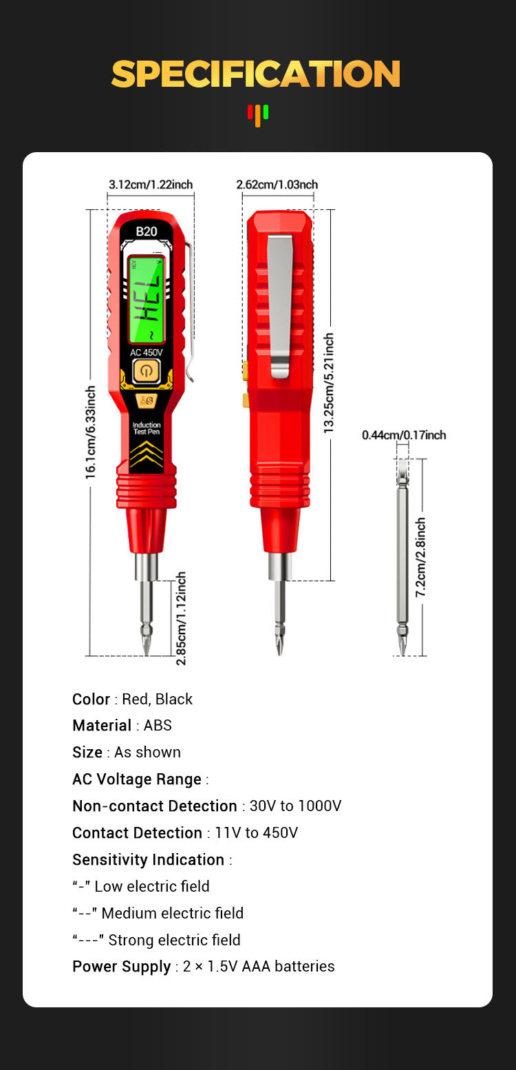 🔥2026 Hot sale🔥Non-Contact Voltage Tester with LCD Display
