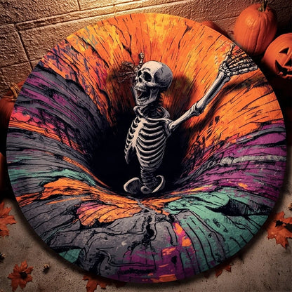 🎃First 50 Customers Enjoy 51% oFF🔥3D Skeleton Vortex Quilted Round Halloween Rug