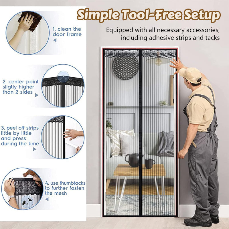 ⏰Limited-time 50% off ✨Magic Mesh Summer Magnetic Mosquito Screen Door Curtain
