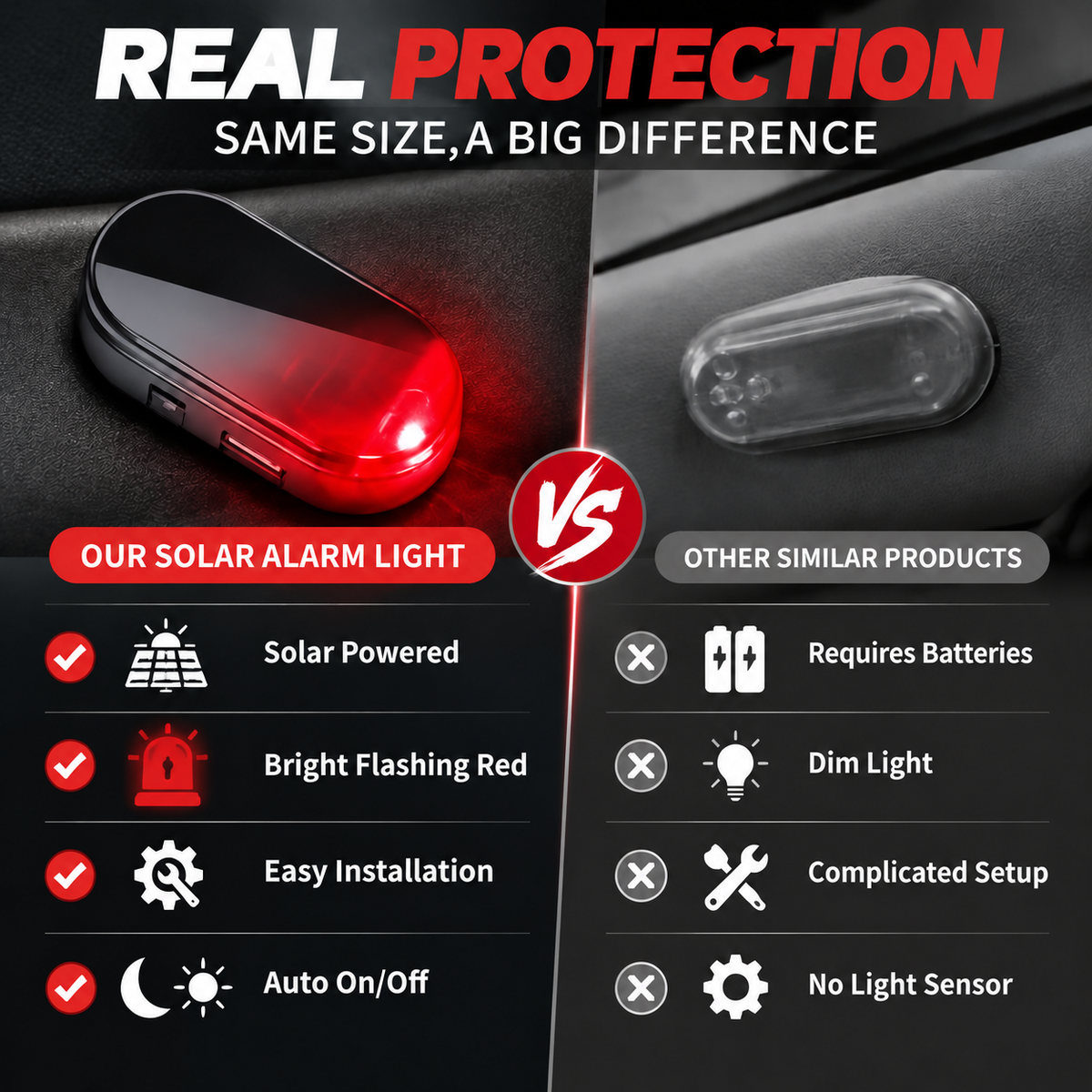 Buy 1 Get 1 Free🚨 Solar-Powered Anti-Theft Car Alarm & Warning LED Light