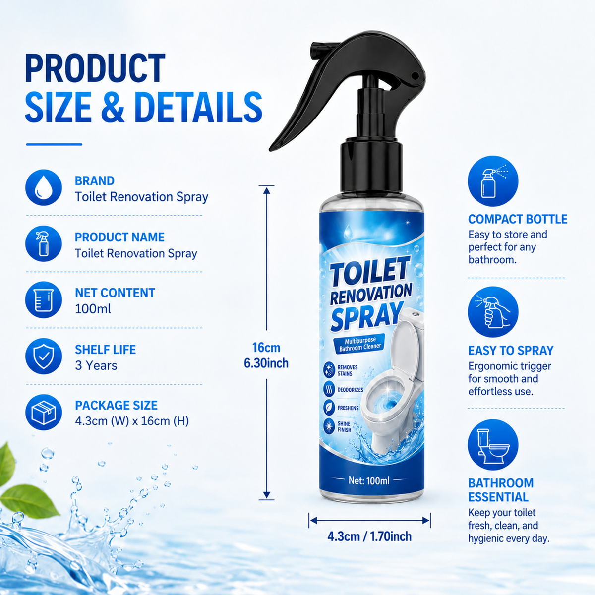 🔥LAST DAY SALE-50% OFF🎁100ML-Scented Antibacterial and Descaling Toilet Cleaner