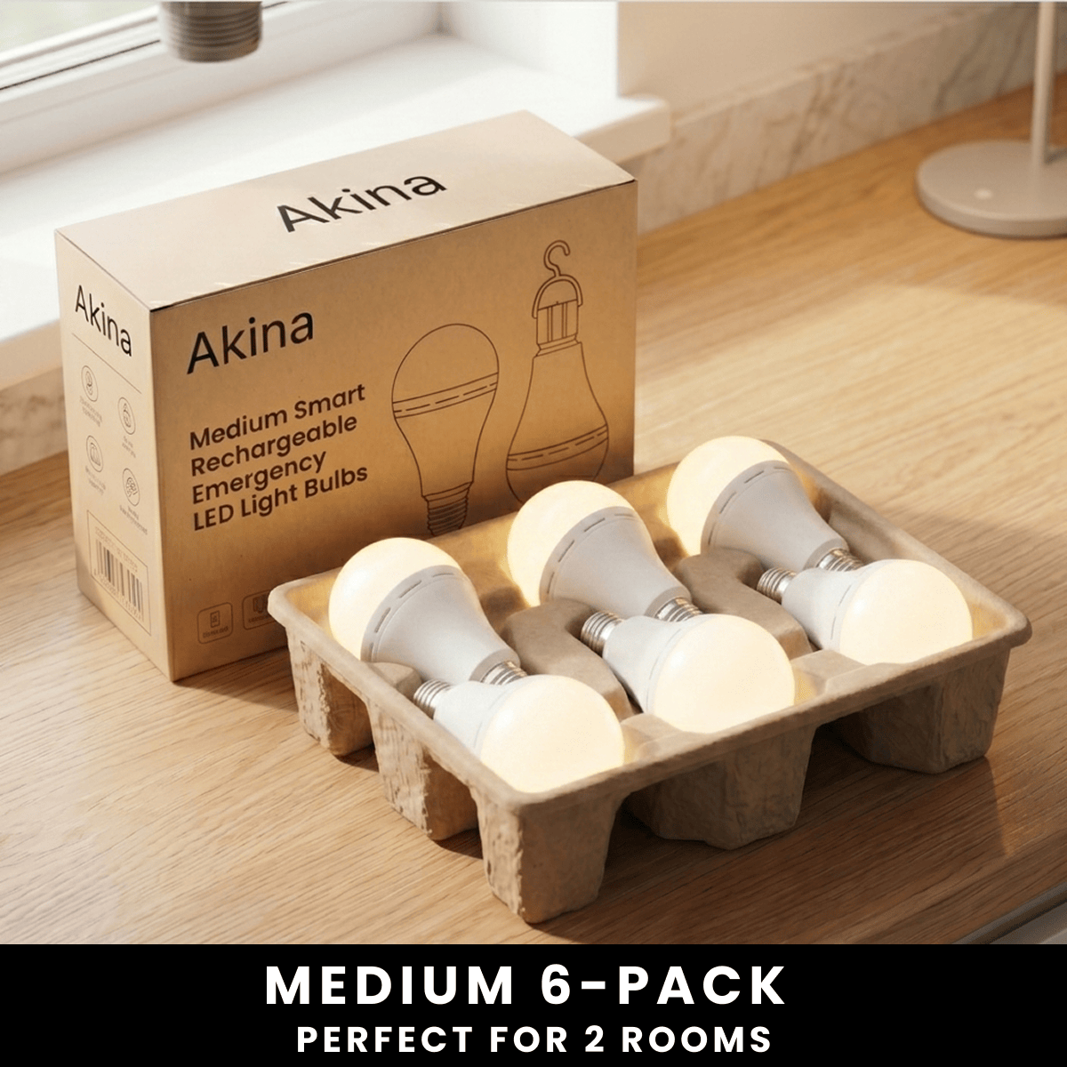 💡🛋️ 3PC Set – Rechargeable Emergency Light Bulbs