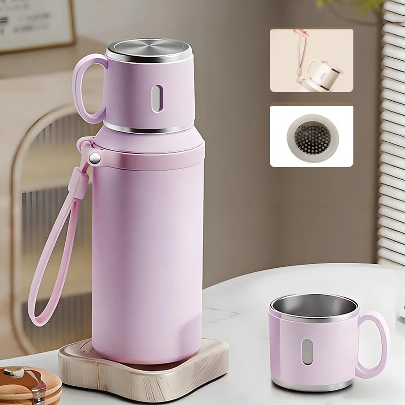 ⚡8K+ SOLD! 💥Stainless Steel Vacuum Insulated Bottle with Lidded Cup