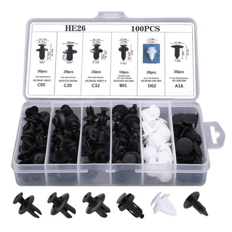 💥Only $10.99 Last Day Promotion!🎁Expansion Screw Clips Set for Automobiles Mudguard Leaf Plates Door Panel Clips(100 PCS)