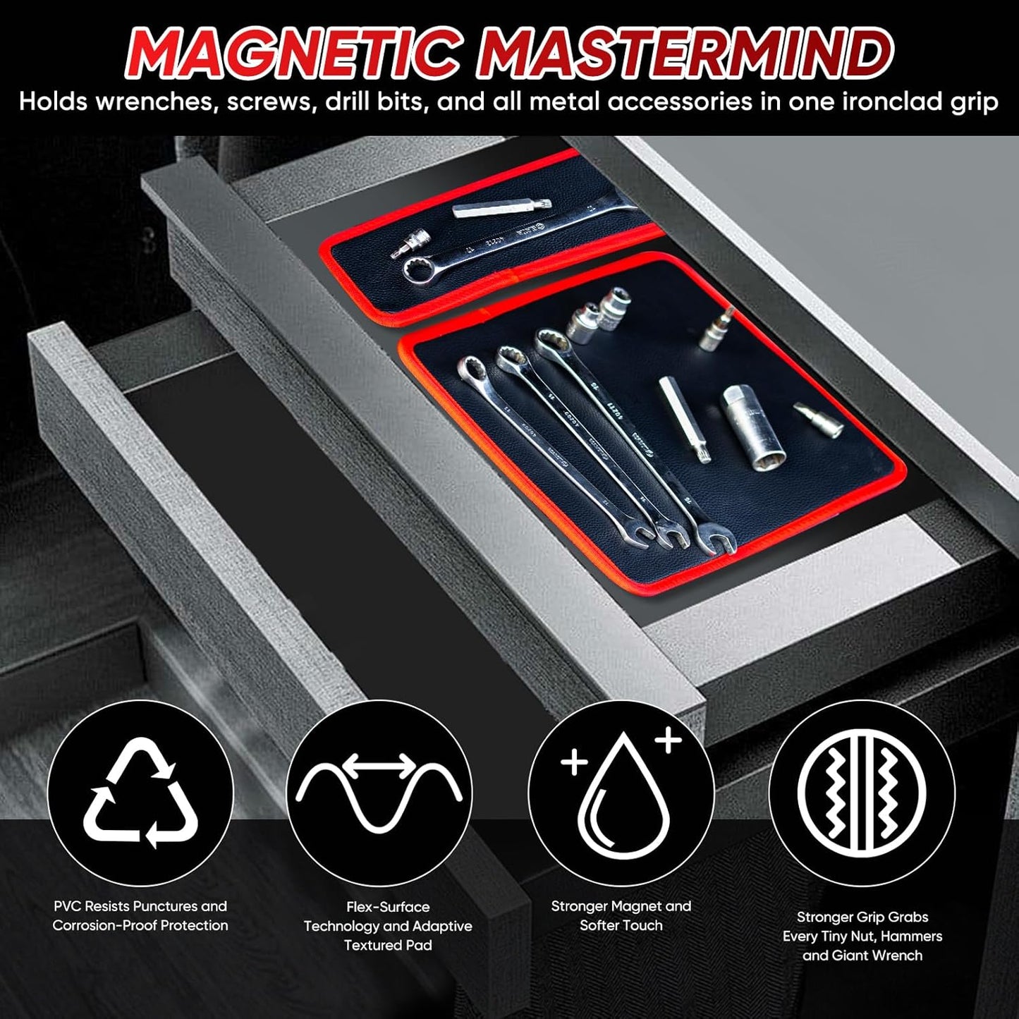 🔥50%OFF🔥3PC Flexible Magnetic Tool Mat & Tray Holder
