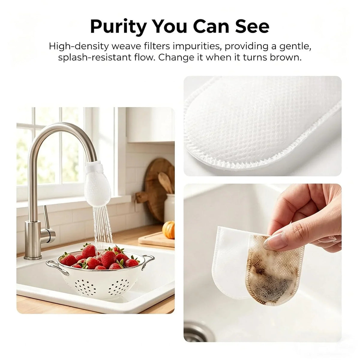 💧 Disposable Cotton Faucet Filter Bags with Fastening Straps