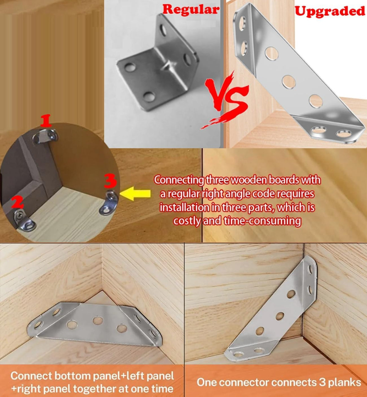 🔥50% OFF🛠️Universal Furniture Corner Connector Stainless Steel Corner Bracket🪑✨