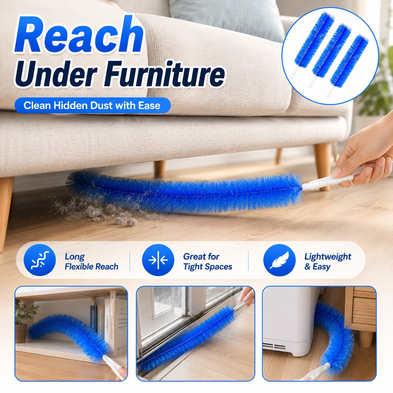 ✨Buy 1 Get 1 Free✨Flexible microfiber duster – suitable for hard-to-reach areas