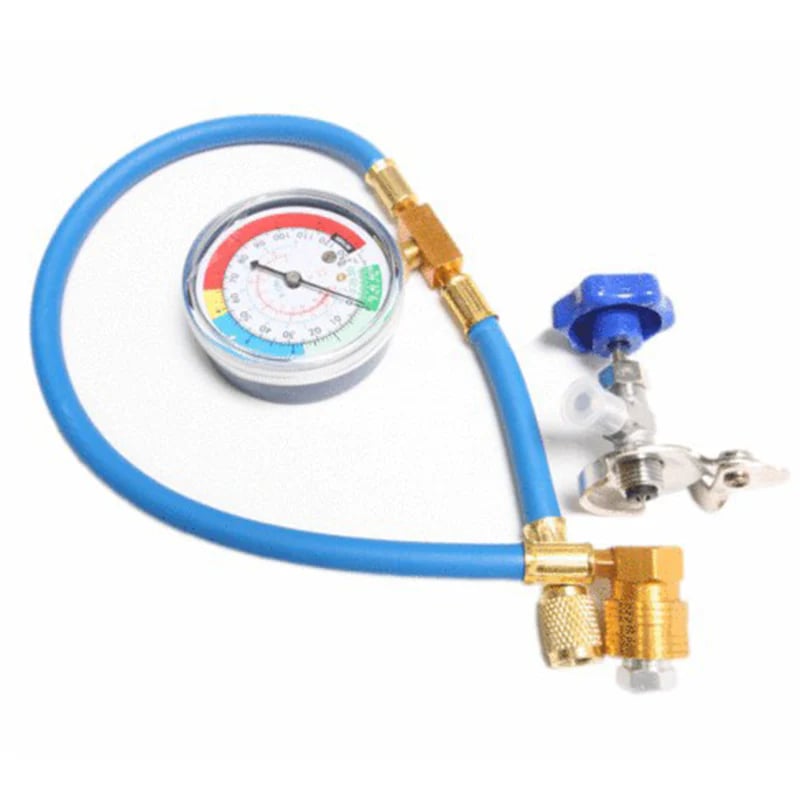 🎯 ! R134a AC Hose with Precision Gauge  📊🚛   Easy-to-Read Dial, Professional Grade