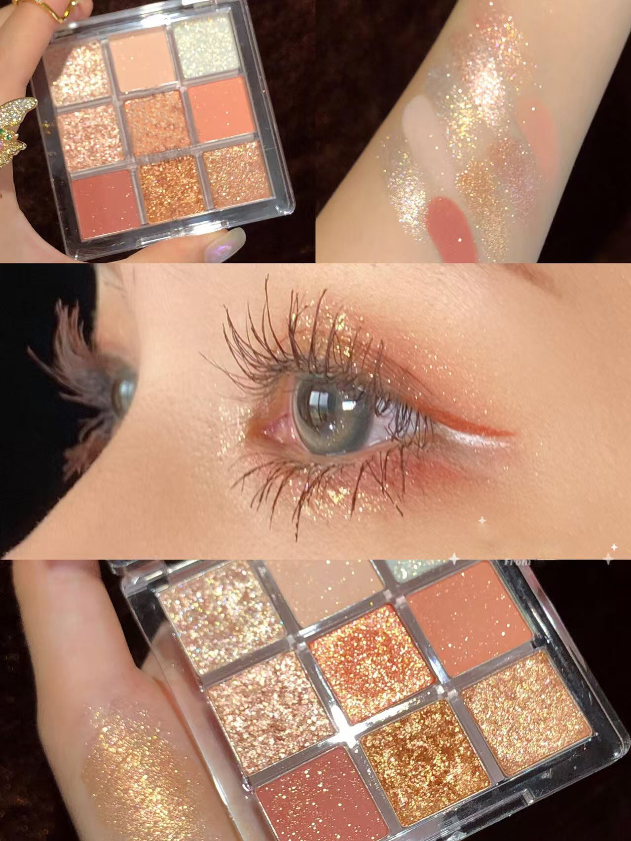🔥Buy 1 Get 1 Free🔥Knitted Sweater 9 Shades Eyeshadow Palette, Earth Tone Matte Shimmer Glitter Orange Brown Chocolate Makeup