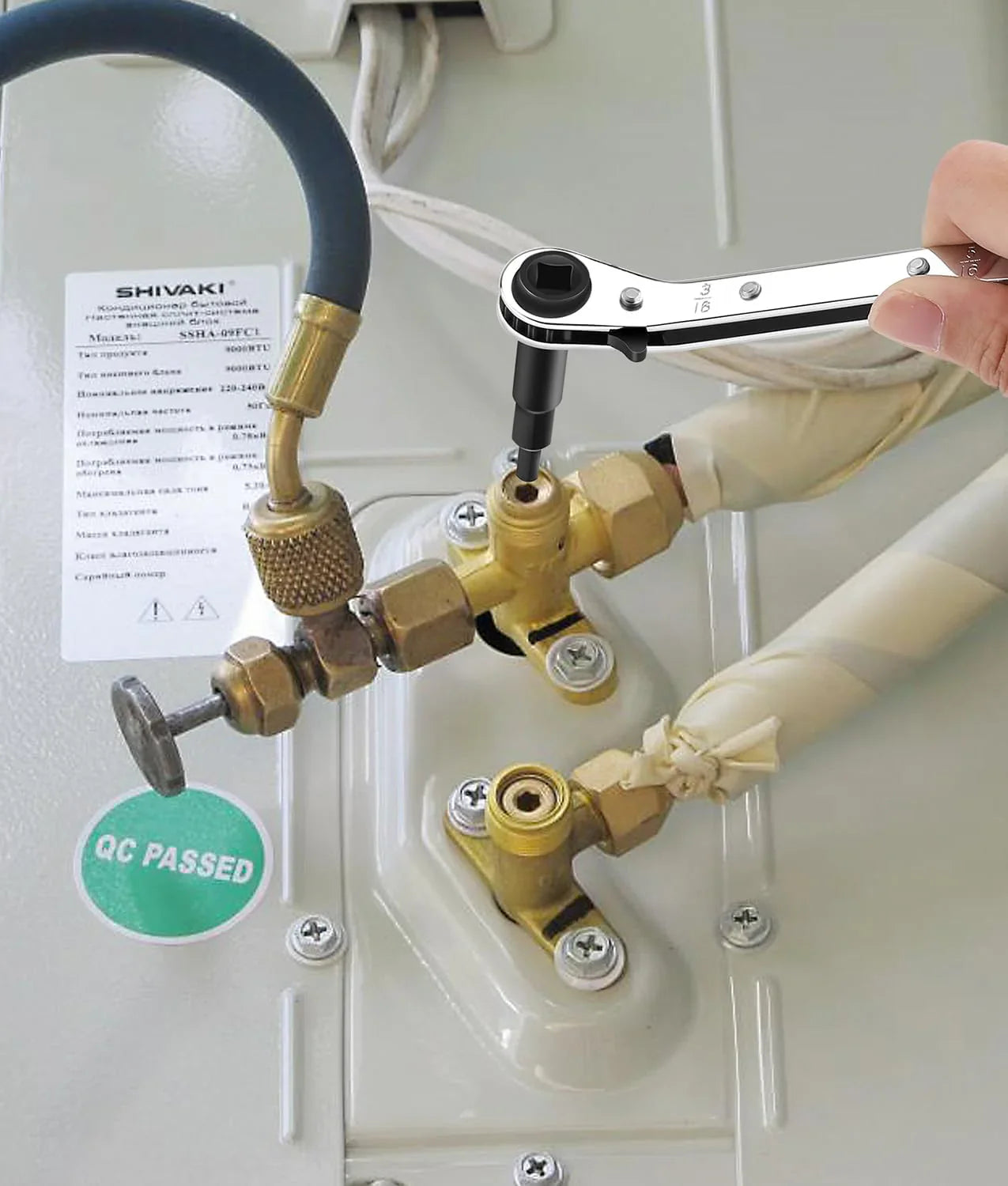50% off the first 100 customers on the 4-in-1 HVAC ratchet wrench set with S2 hex bit adapter.