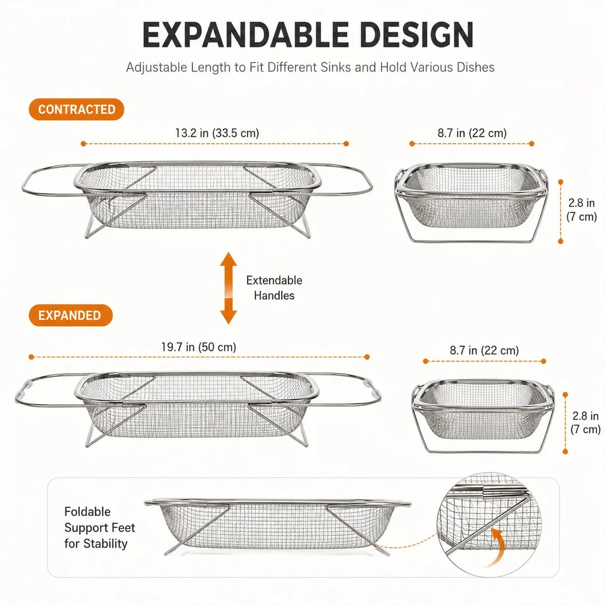 🎉💦 Expandable Over-the-Sink Strainer Basket