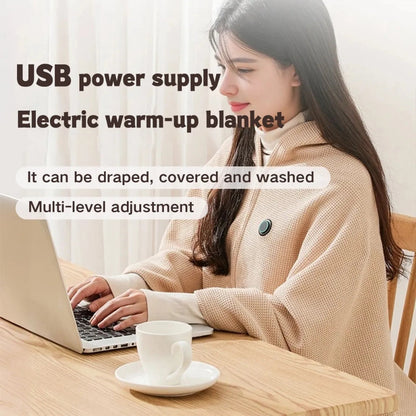 🔥Cozyhug🔥Portable Heated Shawl Soft Zipper Electric Heated Blanket Shawl