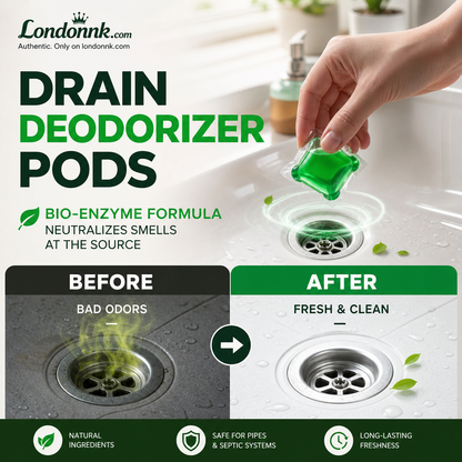 🥳2026 HOT SALE🥳💞50K+ SOLD!🏠💧 50% OFF! Drain Deodorizer Pods – Bio‑enzyme formula neutralizes smells at the source. Instant fresh scent, no harsh chemicals. Say goodbye to embarrassing odours. 🚰✅