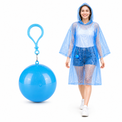 🔥Limited Time 50%OFF ⚡BUY 1 GET 1 FREE!🎒 Ultimate Clip-On Travel Rain Poncho Ball | Compact Emergency Waterproof Raincoat Pack 🌧️