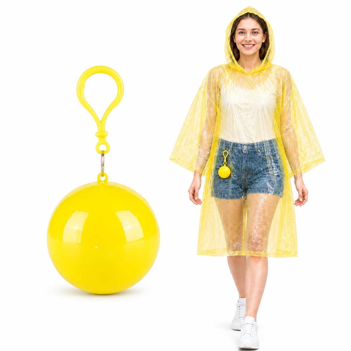 🔥Limited Time 50%OFF ⚡BUY 1 GET 1 FREE!🎒 Ultimate Clip-On Travel Rain Poncho Ball | Compact Emergency Waterproof Raincoat Pack 🌧️