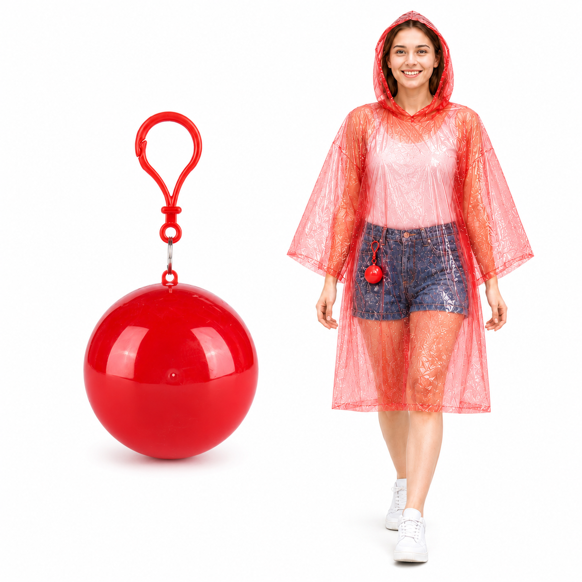 🔥Limited Time 50%OFF ⚡BUY 1 GET 1 FREE!🎒 Ultimate Clip-On Travel Rain Poncho Ball | Compact Emergency Waterproof Raincoat Pack 🌧️