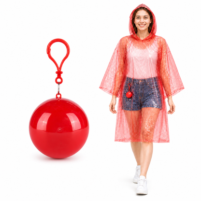 🔥Limited Time 50%OFF ⚡BUY 1 GET 1 FREE!🎒 Ultimate Clip-On Travel Rain Poncho Ball | Compact Emergency Waterproof Raincoat Pack 🌧️