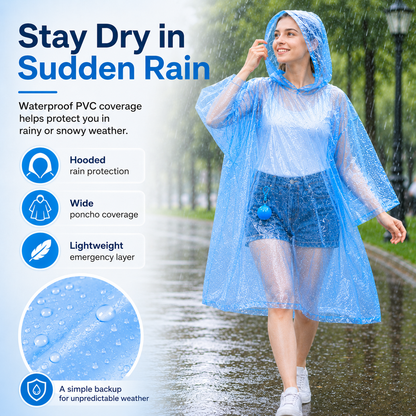 🔥Limited Time 50%OFF ⚡BUY 1 GET 1 FREE!🎒 Ultimate Clip-On Travel Rain Poncho Ball | Compact Emergency Waterproof Raincoat Pack 🌧️