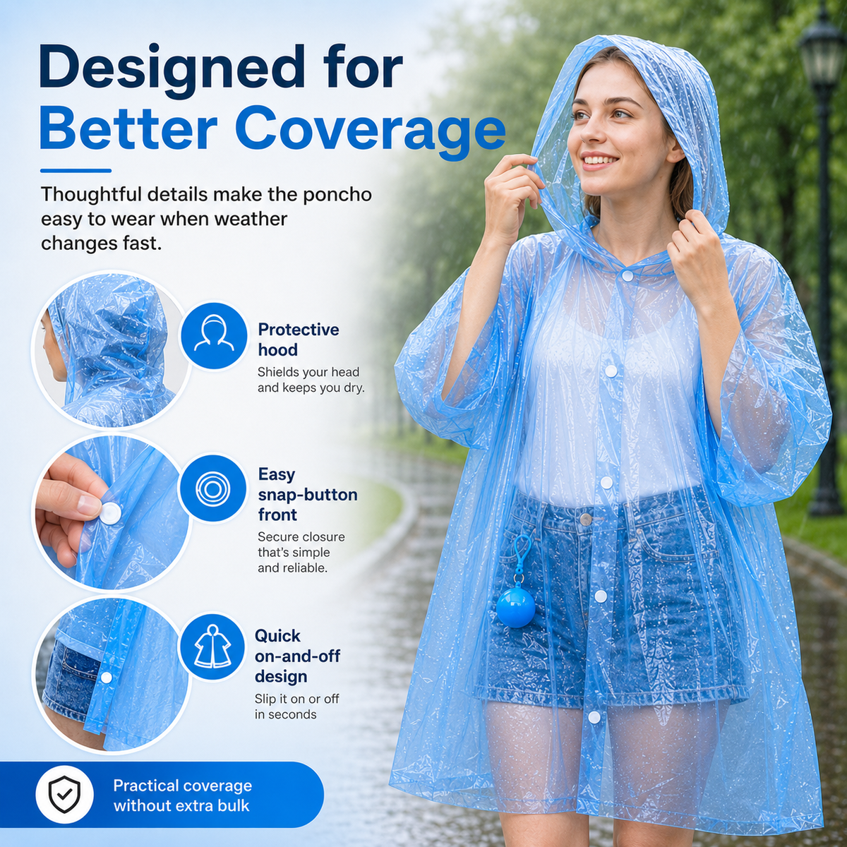 🔥Limited Time 50%OFF ⚡BUY 1 GET 1 FREE!🎒 Ultimate Clip-On Travel Rain Poncho Ball | Compact Emergency Waterproof Raincoat Pack 🌧️