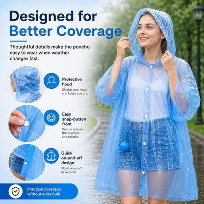 🔥Limited Time 50%OFF ⚡BUY 1 GET 1 FREE!🎒 Ultimate Clip-On Travel Rain Poncho Ball | Compact Emergency Waterproof Raincoat Pack 🌧️