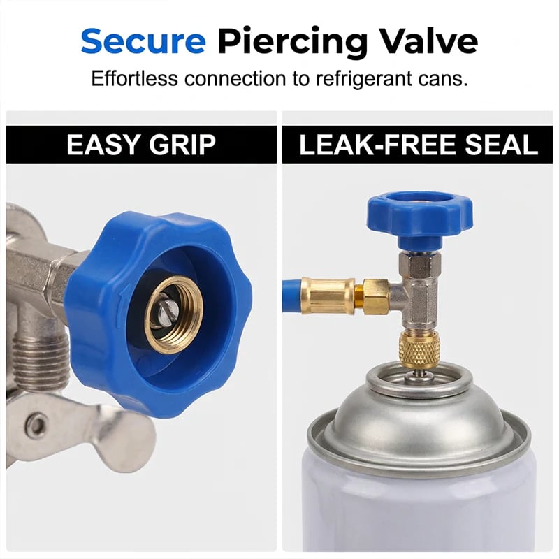 🎯 ! R134a AC Hose with Precision Gauge  📊🚛   Easy-to-Read Dial, Professional Grade