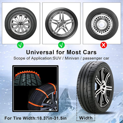 🎉50%OFF✨10/20 Pcs Winter Car Snow Chains Universal Anti-Skid Tire Chain ❄️