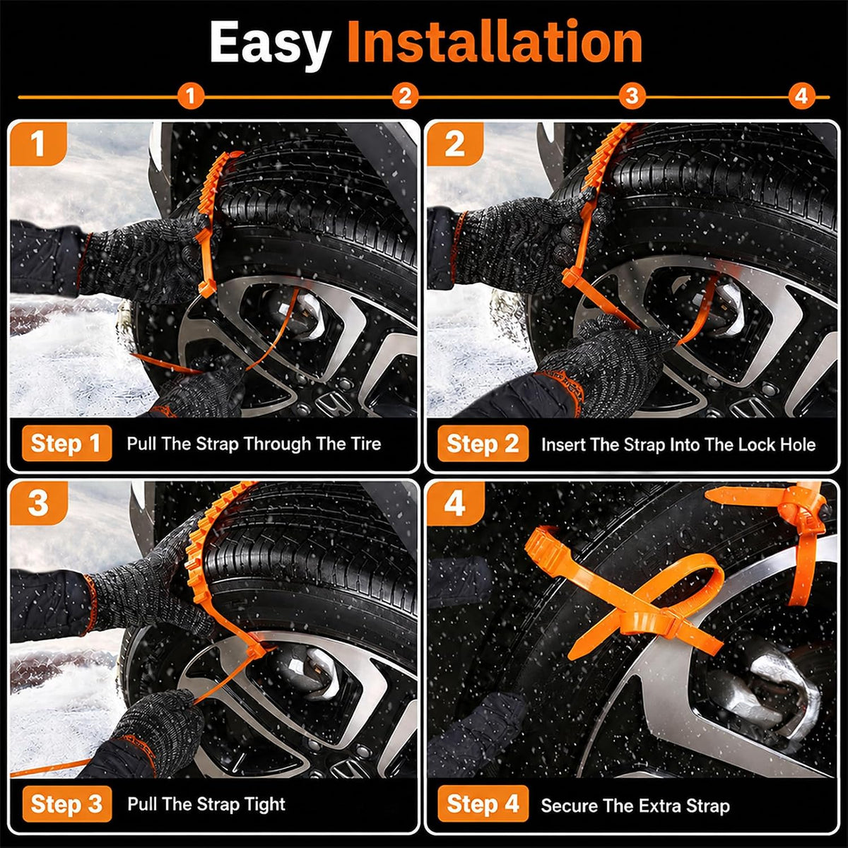 🎉50%OFF✨10/20 Pcs Winter Car Snow Chains Universal Anti-Skid Tire Chain ❄️
