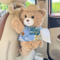 Bear wearing a straw hat