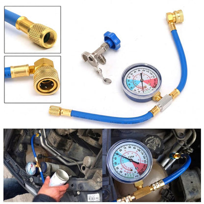 🎯 ! R134a AC Hose with Precision Gauge  📊🚛   Easy-to-Read Dial, Professional Grade