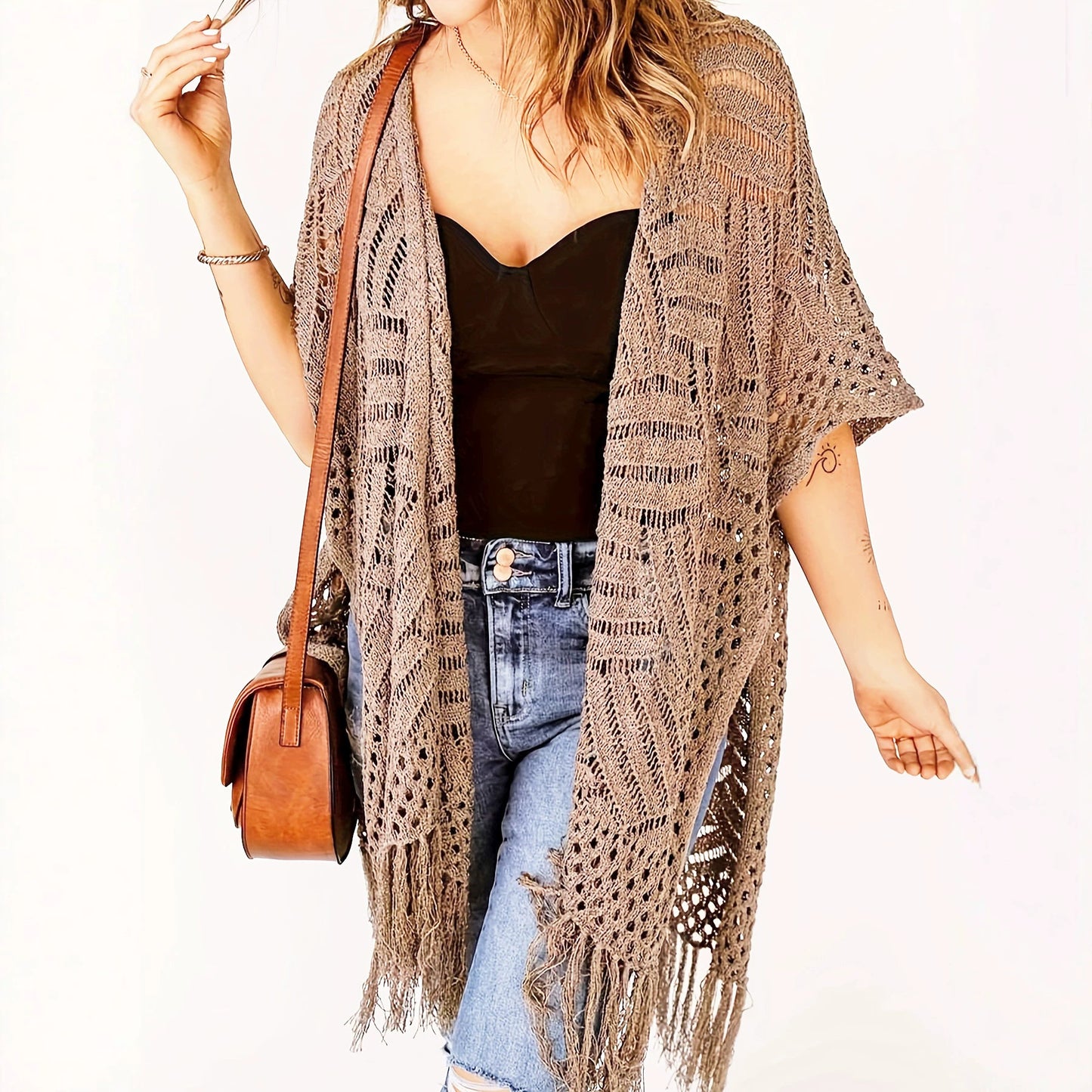 🔥New Year Sale🔥Sunscreen knitted tassel bikini cover-up