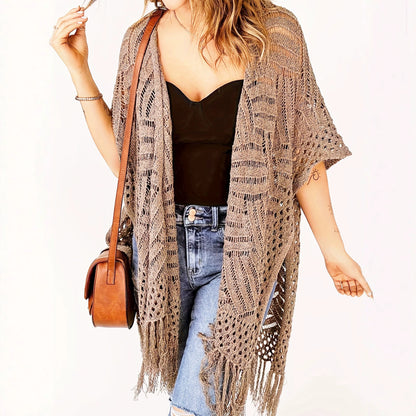 🔥New Year Sale🔥Sunscreen knitted tassel bikini cover-up